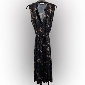Vince Abstract Floral Dress- Black and Tan XL